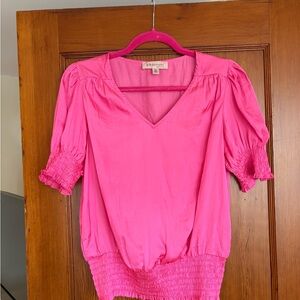 Pink Satin Women's Blouse